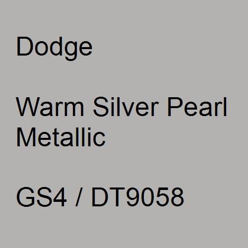 Dodge, Warm Silver Pearl Metallic, GS4 / DT9058.